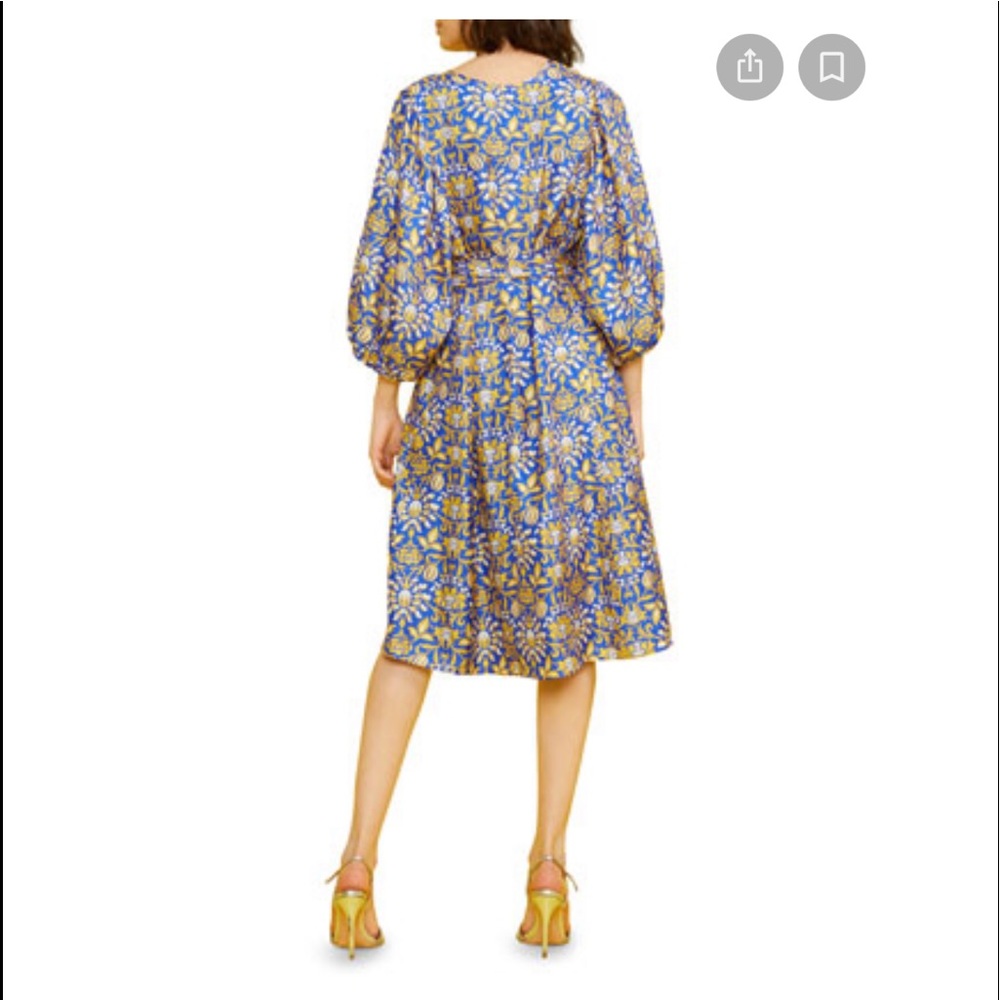 Cynthia Rowley Silk and Gold Metallic Dress Size 0 - Picture 6 of 7